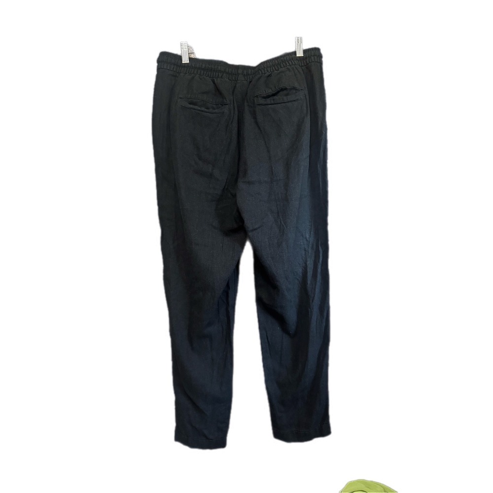 Old Navy Linen Blend Pants Womens Large Black Excellent Drawstring Straight Leg - Picture 6 of 6
